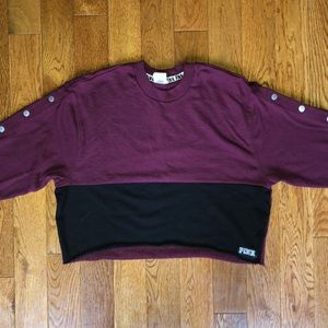 Burgundy and black cropped top from vs PINK